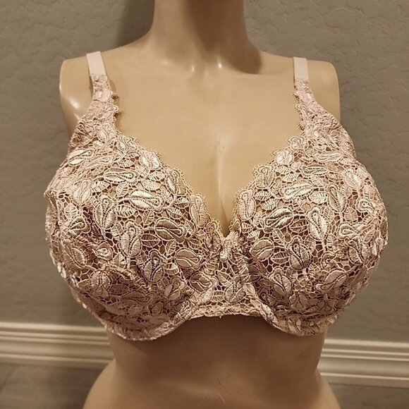 Playtex Secrets Bra 42C Nude Lace Underwire Unlined 4302 - Picture 1 of 3